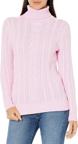 Amazon Essentials Women's Fisherman Cable Turtleneck Sweater (Available in Plus Size)