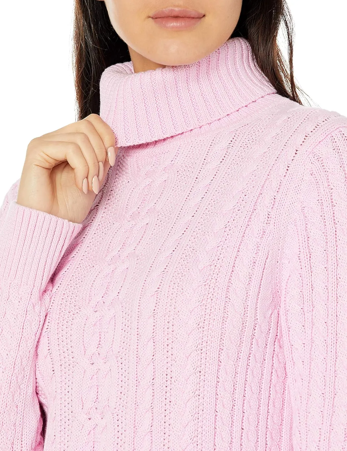 Amazon Essentials Women's Fisherman Cable Turtleneck Sweater (Available in Plus Size)