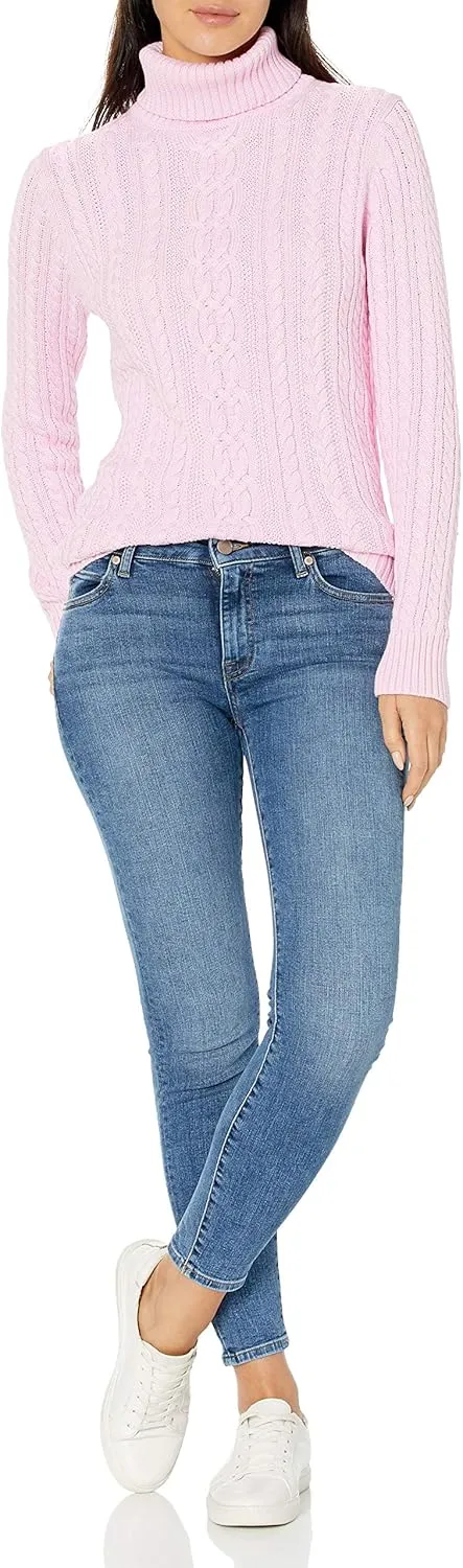 Amazon Essentials Women's Fisherman Cable Turtleneck Sweater (Available in Plus Size)