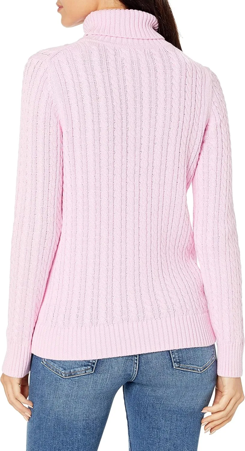 Amazon Essentials Women's Fisherman Cable Turtleneck Sweater (Available in Plus Size)
