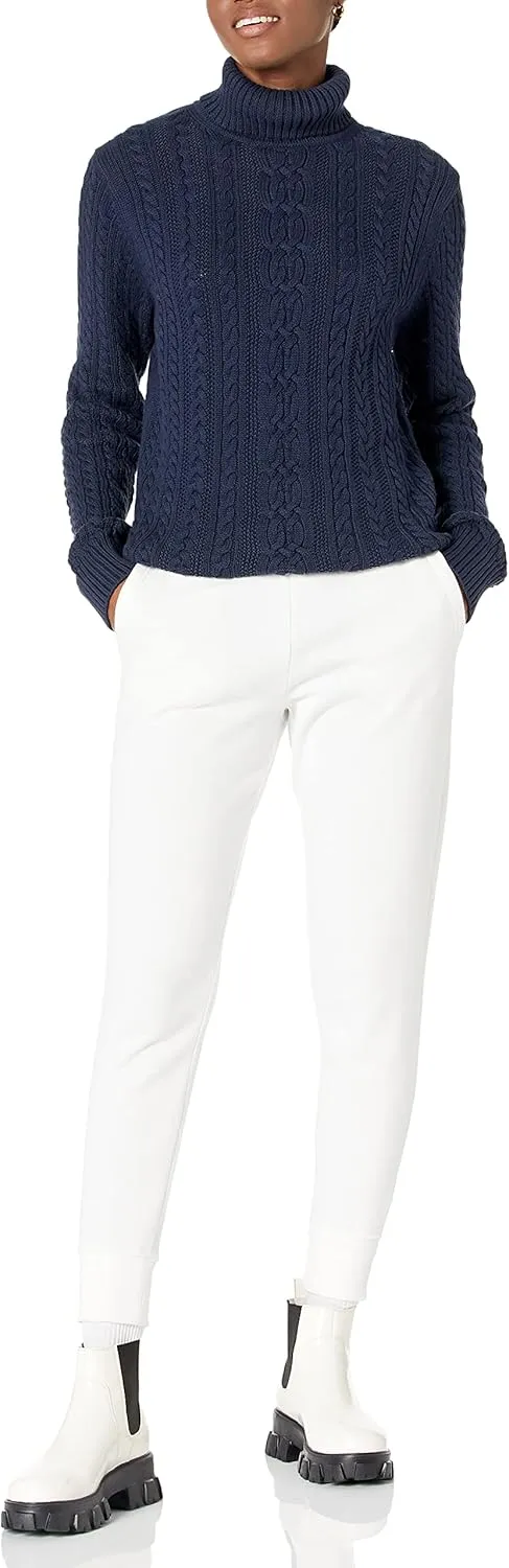 Amazon Essentials Women's Fisherman Cable Turtleneck Sweater (Available in Plus Size)