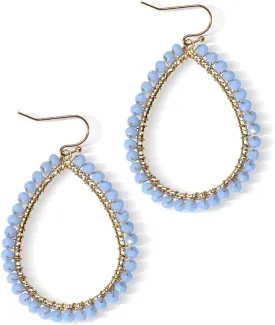 Bohemian Sparkly Crystal Beaded Dangle Earrings Teardrop Earrings for Women Fashionable & Trendy Jewelry Gift-Round Orange