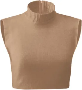Collections Etc Zippered Dickie Layer Top with Armholes - Soft Knit Mock Turtleneck for Layered Look