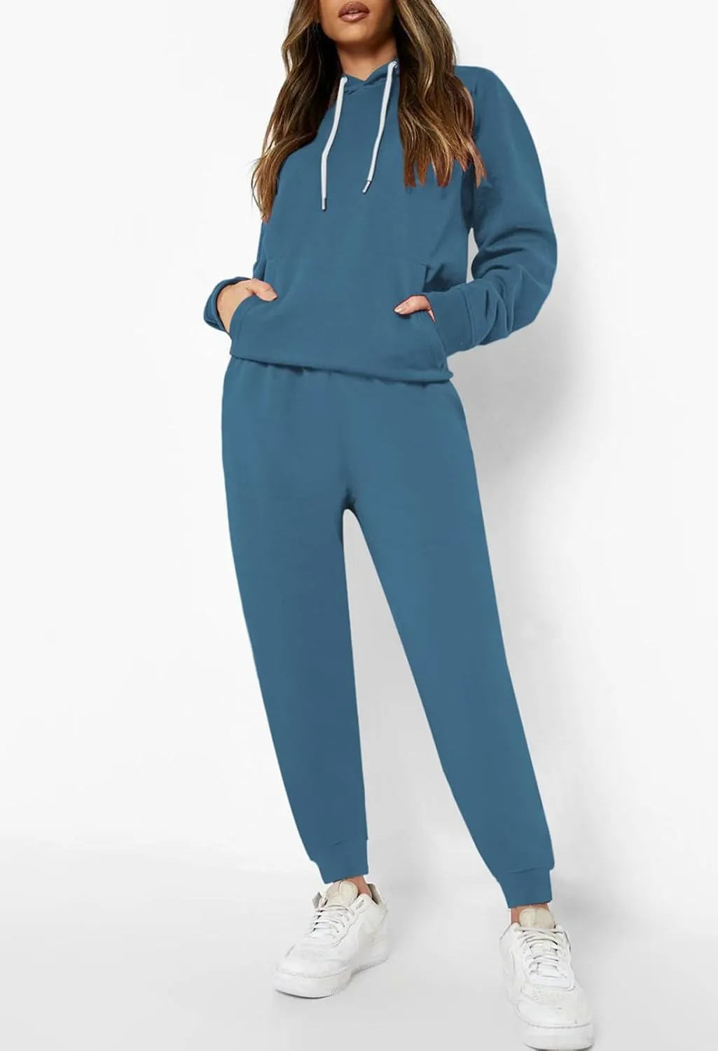 Fixmatti Women Pullover Hoodie Pockets Sweatpants Sport Jogger Sweatsuit