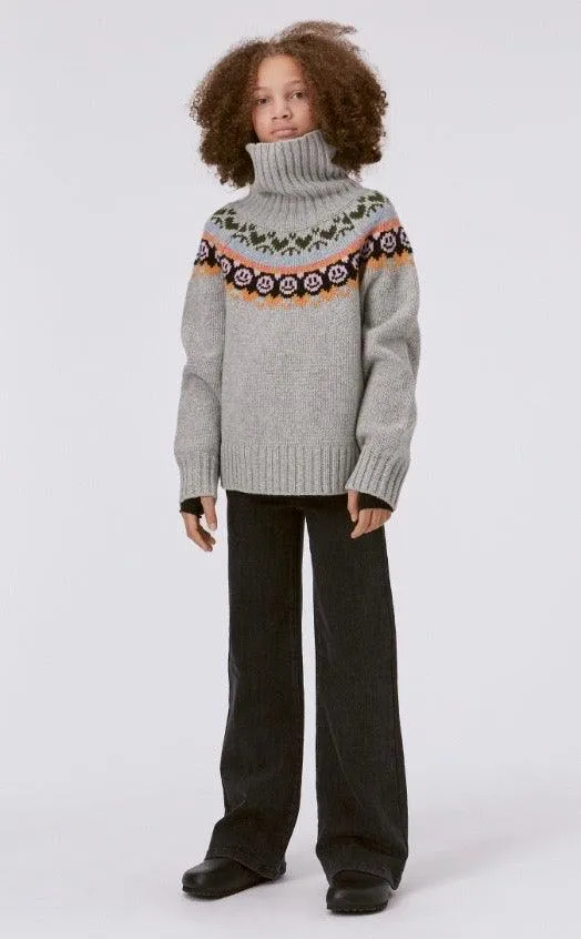 Girls Sweater | Gimla - Grey Melange Turtleneck | Molo