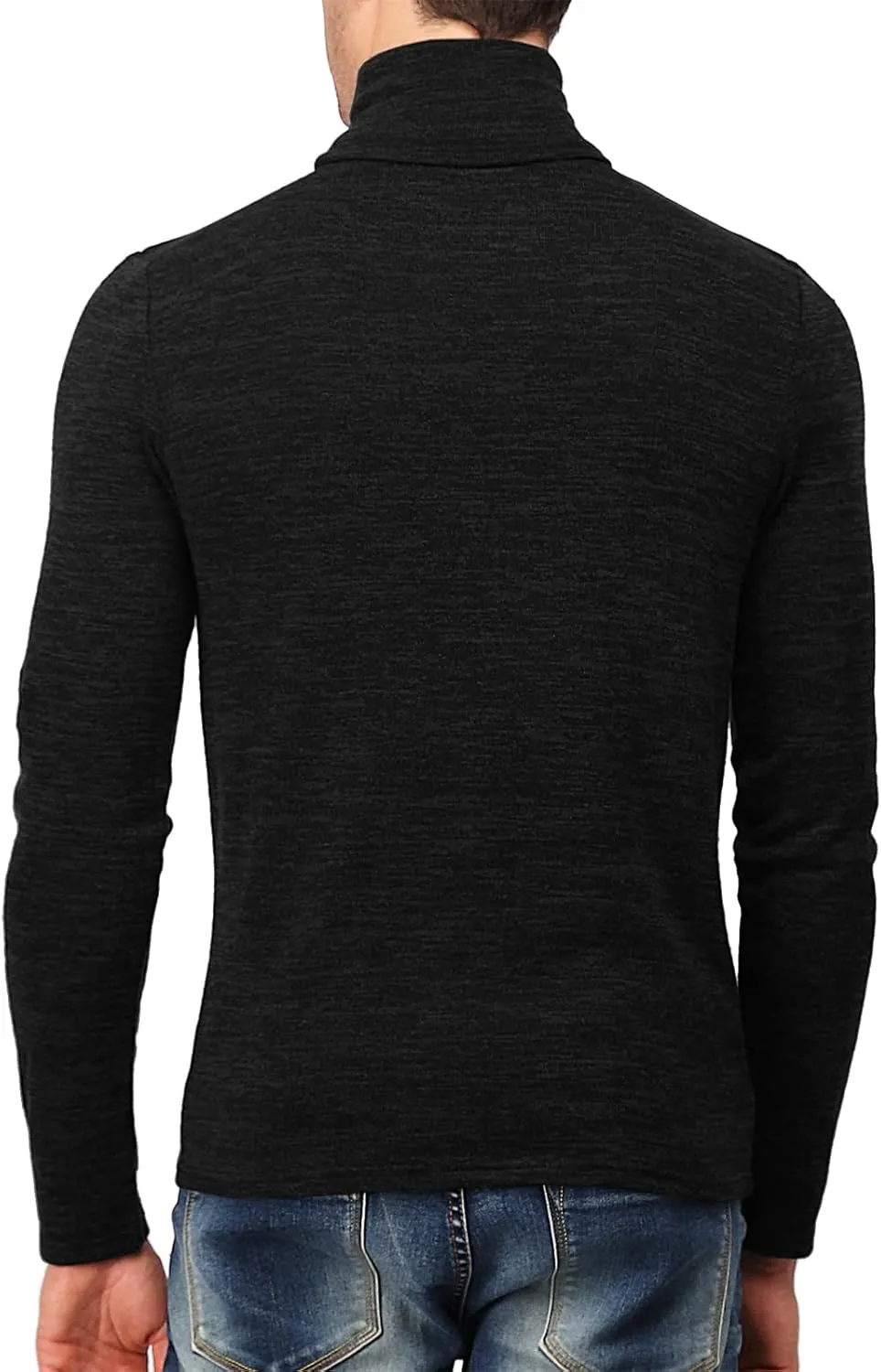 H2H Mens Lightweight Slim Fit Turtleneck Pullover Casual Long Sleeve