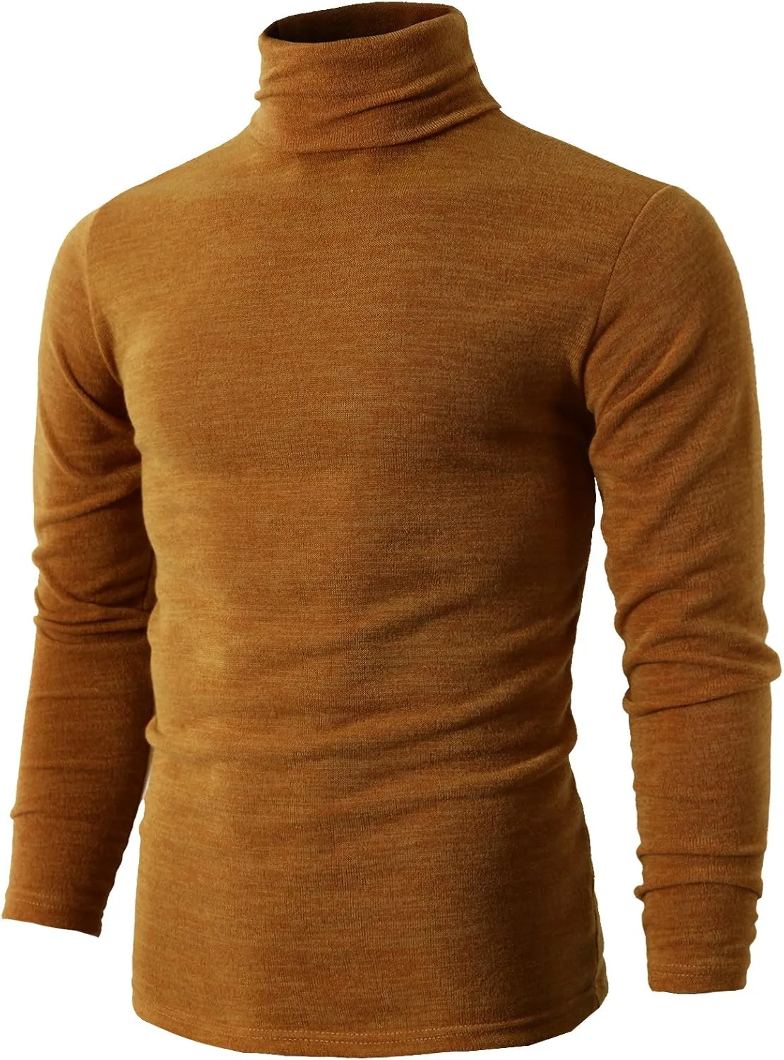 H2H Mens Lightweight Slim Fit Turtleneck Pullover Casual Long Sleeve