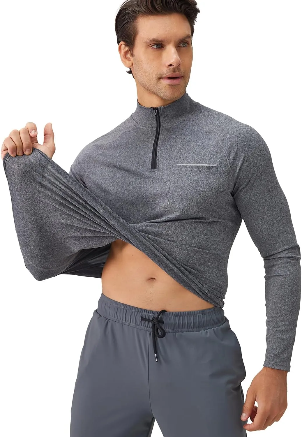 Men's Quarter Zip Pullover Long Sleeve Golf Shirts 1/4 Half Zip Sweatshirts for Golf Polo Fishing Athletic