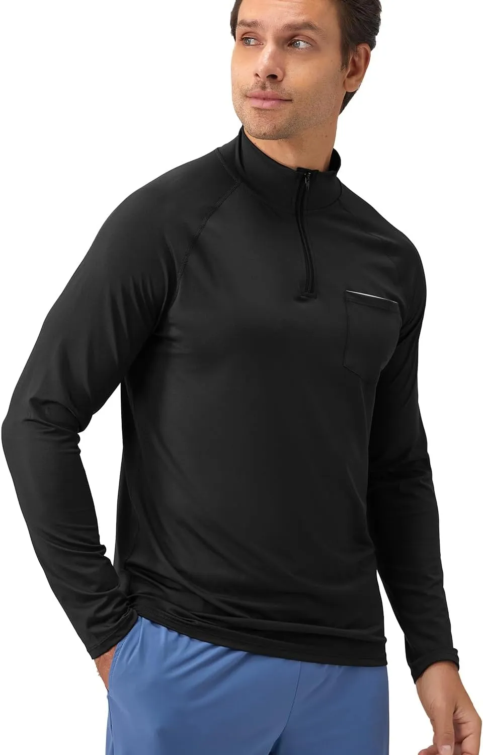 Men's Quarter Zip Pullover Long Sleeve Golf Shirts 1/4 Half Zip Sweatshirts for Golf Polo Fishing Athletic