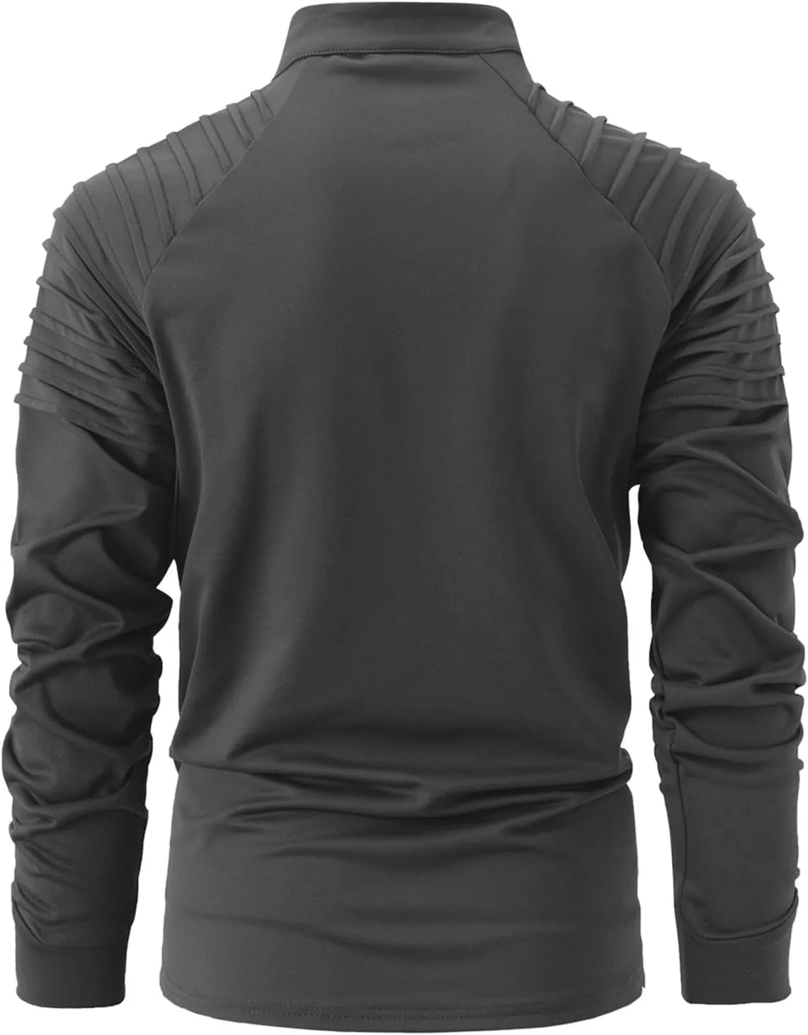 Men's Sports Quarter Zip Polo Sweater Outdoor Leisure Slim Long Sleeve Pullover Lightweight Mock Neck Sweatershirt