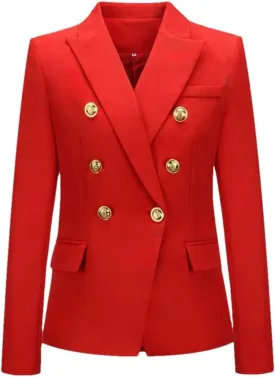 WomenS Fashionable Short Double Breasted Jacket Solid Blazer Notched Collar Long Sleeve Loose Fit Coat