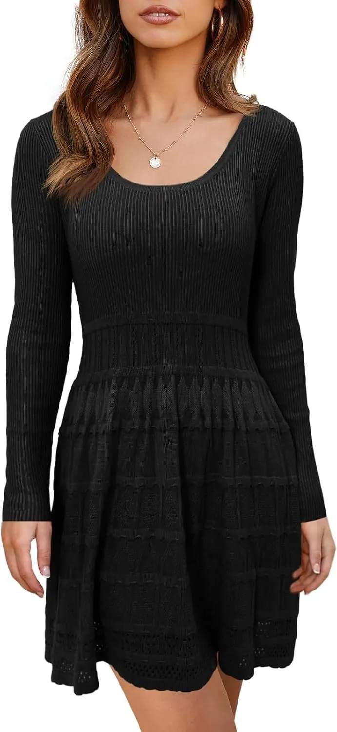 Womens Sweater Dresses 2024 Warm Winter Dress Fall Fashion 2024 Flattering Dresses to Hide Tummy