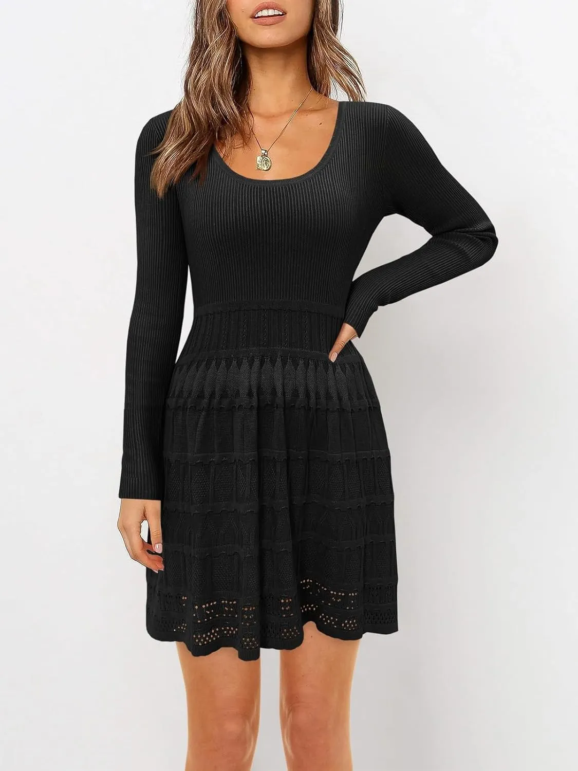 Womens Sweater Dresses 2024 Warm Winter Dress Fall Fashion 2024 Flattering Dresses to Hide Tummy
