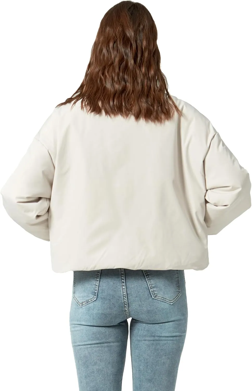 Women's Winter Puffer Jacket Cropped Coat Long Sleeve Warm Jackets Short Outerwear