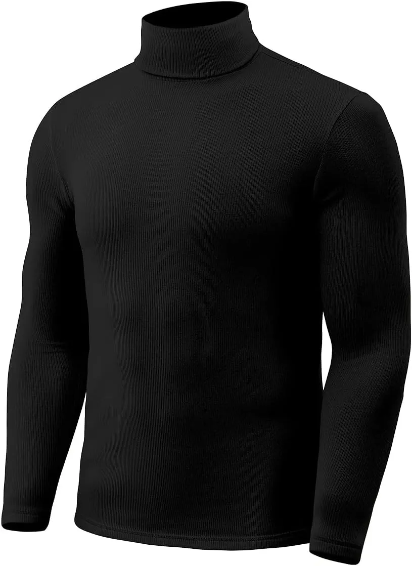 Zengjo Mens Turtleneck Long Sleeve Shirts Thermal Baselayer Tops Soft